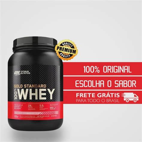 Whey Gold Standard Isolado Optimum Nutrition G Sabor Morango Para