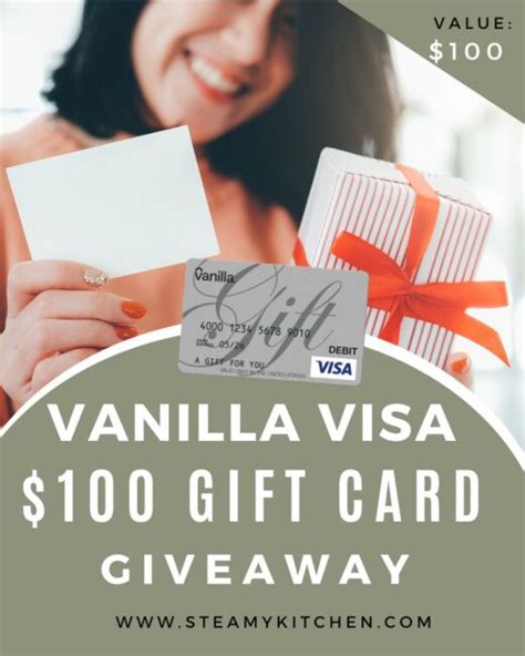 Vanilla Visa Gift Card Giveaway Steamy Kitchen Recipes Giveaways