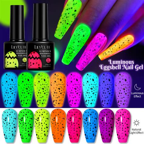 Ml Luminous Eggshell Gel Polish Glow In Dark Semi Permanent Uv Gel