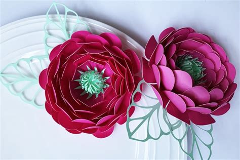 Peony Paper Flower Template