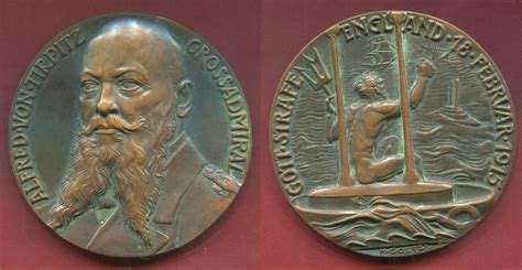 Medaille K Goetz Große Bronzemedaille 1915 Admiral Tirpitz 1