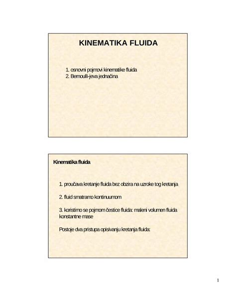 Pdf Kinematika Fluida Ucg Ac Me Osnovni Pojmovi Kinematike