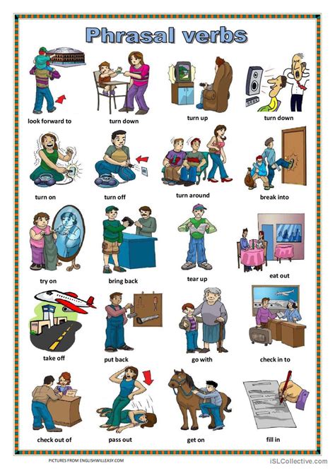 Phrasal Verbs Pictionary Picture English Esl Worksheets Pdf Doc