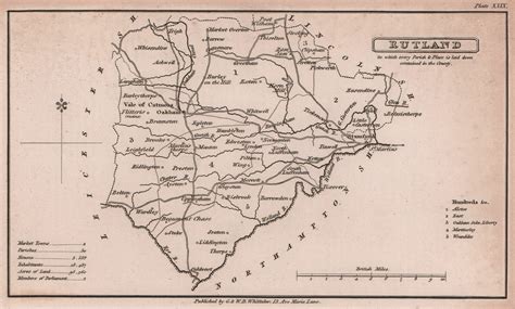 Antique County Map Of Rutlandshire By John Cary Original Outline