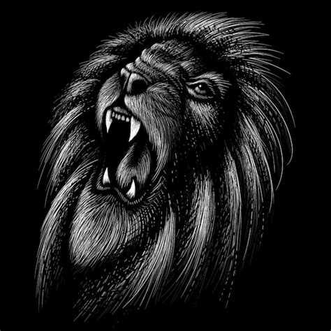 Premium Vector | Sketch of lion head