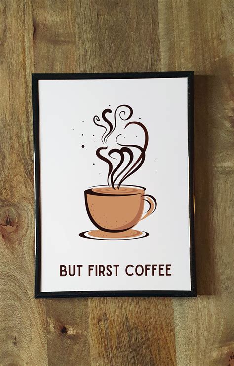 Impresión de café de arte de pared enmarcada para cafeterías o Etsy