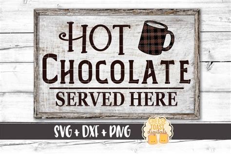Hot Chocolate SVG PNG DXF Cut Files Buffalo Plaid Christmas Etsy
