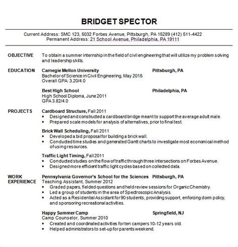 Free 14 Sample Civil Engineer Resume Templates In Pdf Word Psd