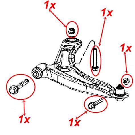 Jeep Patriot Compass MK Schrauben Mit Muttern Querlenker
