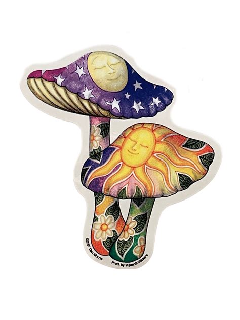 Celestial Double Mushroom Hippie Sticker Rad Hippie Shop Tangled Drawing Hippy Art Wood Burn