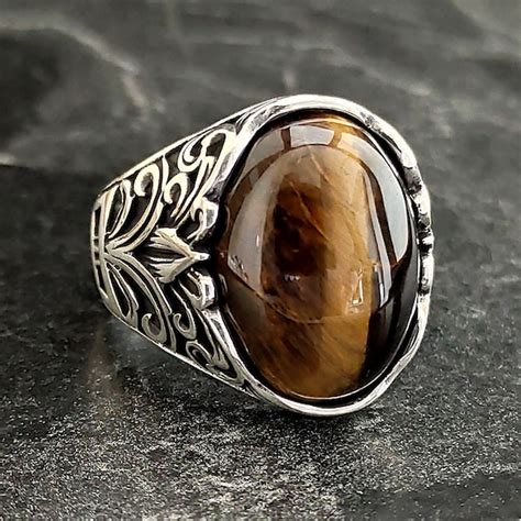 Tiger Eye Ring Men Etsy