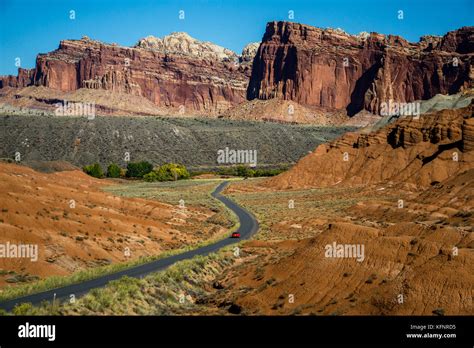 A scenic drive near the visitor center of Capitol Reef Stock Photo - Alamy