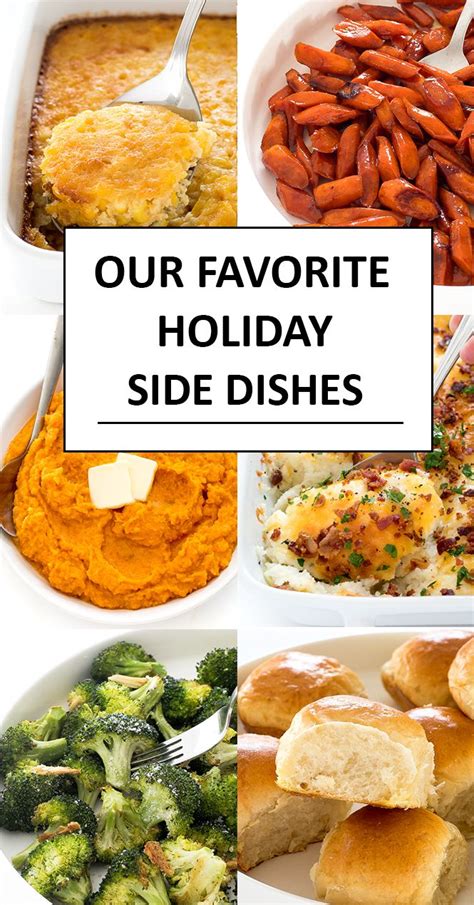 The Words Our Favorite Holiday Side Dishes Are Overlaid With Images Of