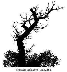 Tree Naked Branches Strokes Vector One Stock Vector Royalty Free 2233019669 Shutterstock