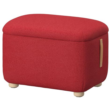 OSKARSHAMN ottoman with storage, Tonerud red - IKEA