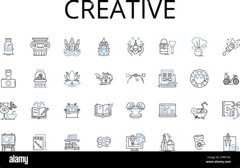 Creative Line Icons Collection Innovative Resourceful Artistic