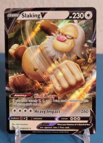 Slaking V 058 078 Ultra Rare Holo Pokémon GO SWSH Pokemon TCG Card eBay