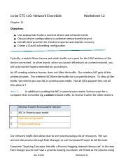 Module 12 Worksheet 2 Docx Co Be CTS 110 Network Essentials