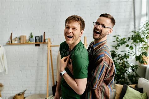 Two Men A Gay Couple Stand Stock Photo Image Of Couture Innovative