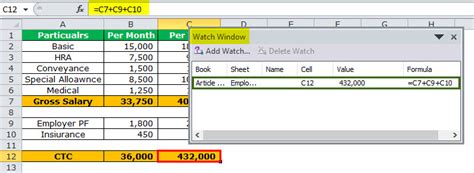 Watch Window In Excel Examples How To Use