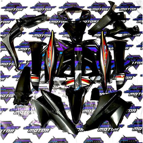 Jual Cover Body Fullset Honda Supra Fit New Hitam Plus Stiker Full