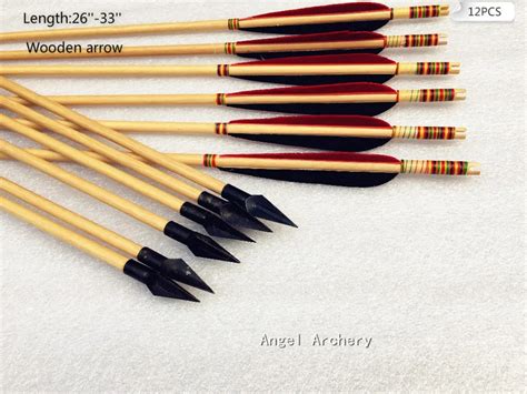 12pcs Wooden Arrow Hunting Arrows Handmade Wooden Arrows Cedar Wood