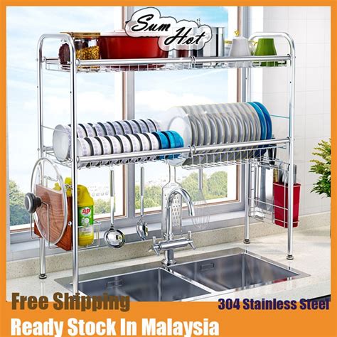 Ready Stock Stainless Steel Rak Dapur Dish Rack Kitchen Rack Rak