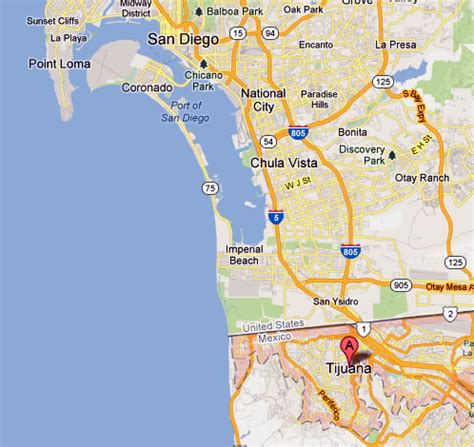 Map Of Tijuana Mexico Area