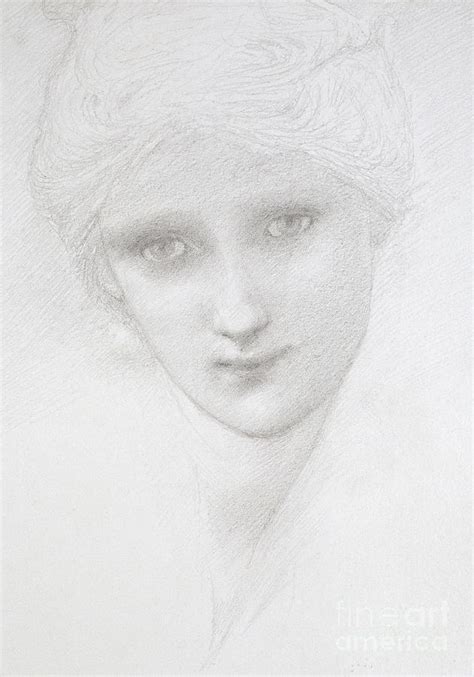 Head Of A Woman 1890 Drawing By Edward Coley Burne Jones Fine Art