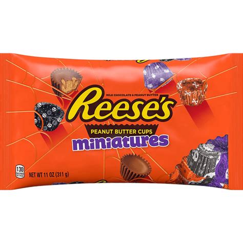 Reese S Miniatures Milk Chocolate Peanut Butter Cups Candy 11 Oz Bag Packaged Candy