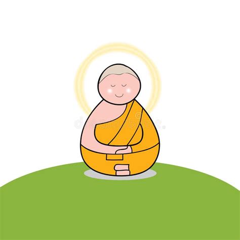 Buddhist Monk Cartoon Hand Drawn Stock Illustration Illustration Of