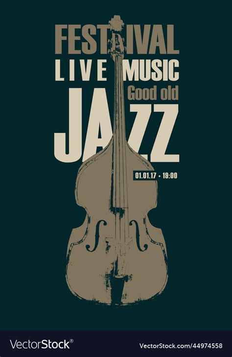 Vintage Poster For Jazz Festival Of Live Music Vector Image