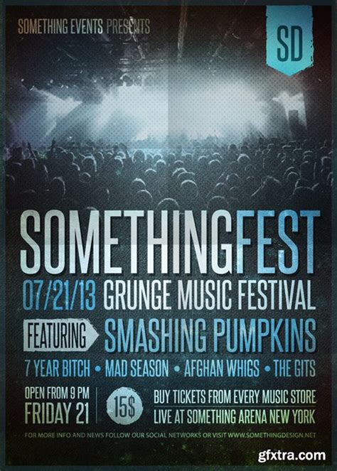 Grunge Music Festival Posters And Flyers Template Gfxtra