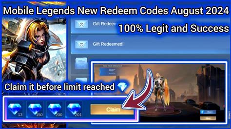 Mobile Legends Redeem Codes August 20 2024 MLBB Redeem Code Get