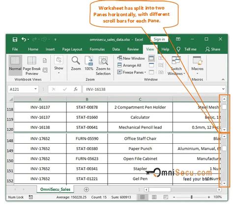 How To Split Panes An Excel Worksheet At A Row Horizontally