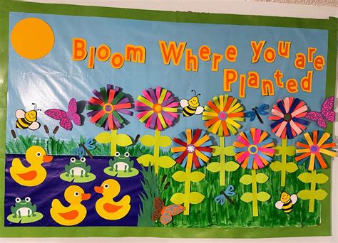 Teachers School Spring Bulletin Board Cardstockbloom Where You Are