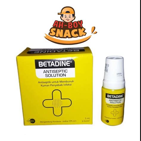 Jual Betadine Antiseptic Soluction Per Box Isi 6 Btl X 5ml