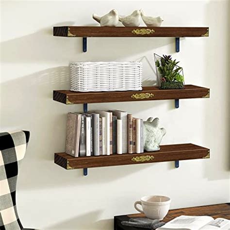 Fes 36 Inch Floating Shelves For Wall Set Of 2 Rustic Wood Wall Decor Storage Shelves