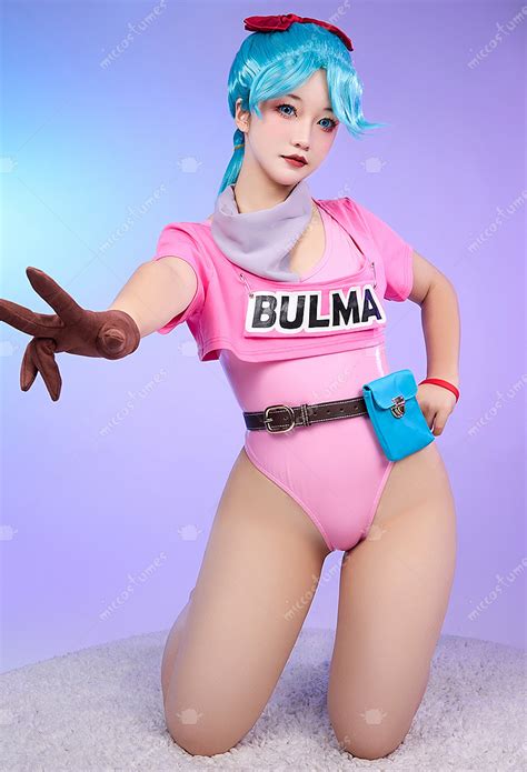 Women Bulma Derivative Sexy Lingerie Set Costume Pink Bodysuit And
