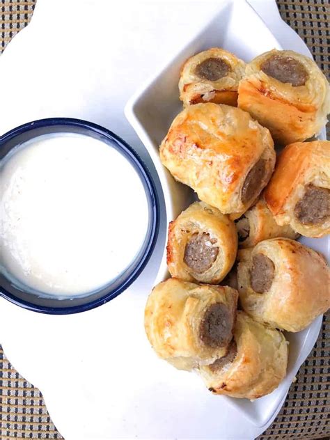 Puff Pastry Sausage Bites With Creamy Dijon Sauce Bite Sized Kitchen