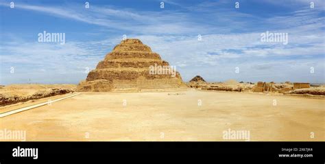 pyramid  djoser  step pyramid  saqqara egypt stock photo alamy