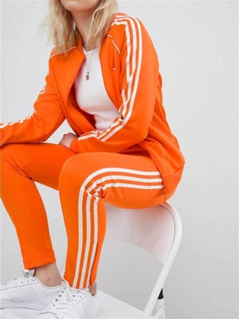 Orange Adidas Tracksuit Leather Jacketz