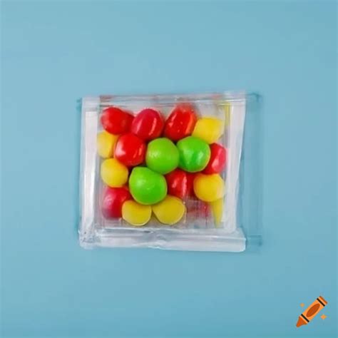 Close Up Of A Colorful Mandm Candy In A Transparent Bag On Craiyon