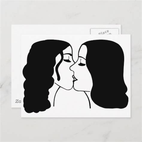 Lesbian Kiss Postcard Zazzle