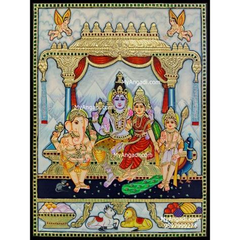 Shiva Kudumbam Tanjore Painting Tanjore Painting Painting Online