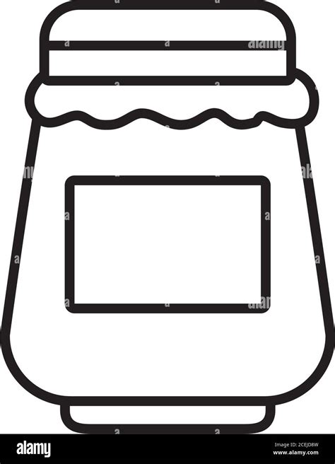 Jam Bottle Icon Over White Background Line Style Vector Illustration Stock Vector Image And Art