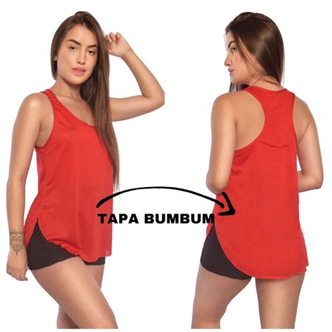 Kit Blusa Tapa Bumbum Feminino Regata Fitlin Academia Camiseta Dry