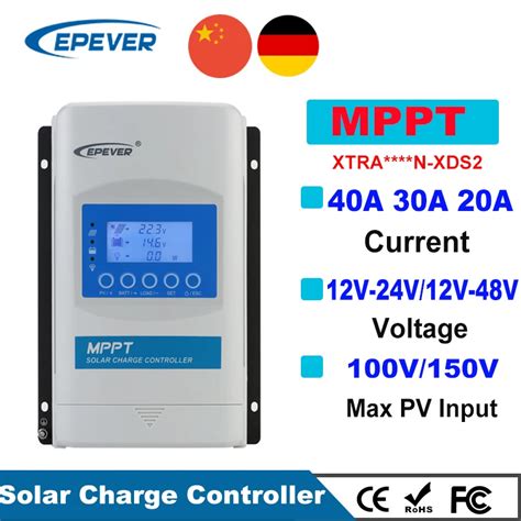 EPever XTRA Series Solar Charge Controller MPPT 20A 30A 40A LCD Solar