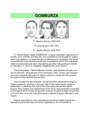 GOMBURZA works.pdf - GOMBURZA Fr. Mariano Gomez 1799-1872 Fr. Jose Burgos 1837-1872 Fr. Jacinto ...