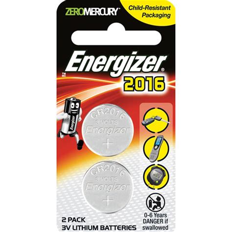 ENERGIZER BATTERY COIN CELL PK2 3V CR2016 LITHIUM Batteries LSC